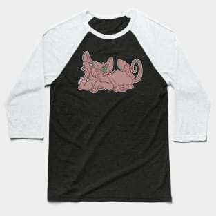 Posing Sphynx Cat Baseball T-Shirt